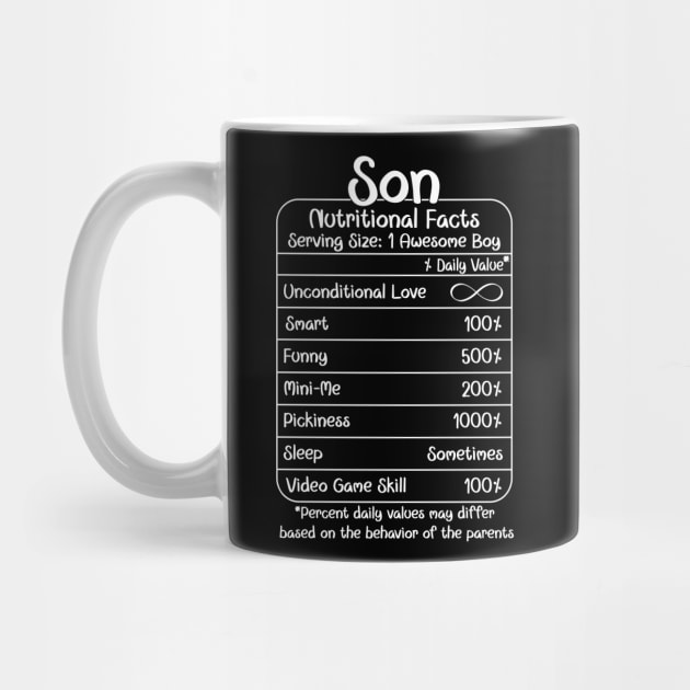 Son Nutritional Facts (for Dark Shirts) by LeslieMakesStuff